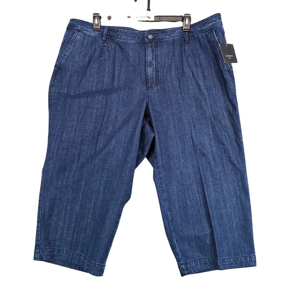 Liz Claiborne Denim - NWT Liz Claiborne Audra Capri Jeans Womens Plus 22W 44x20" 100% Cotton Dark Wash